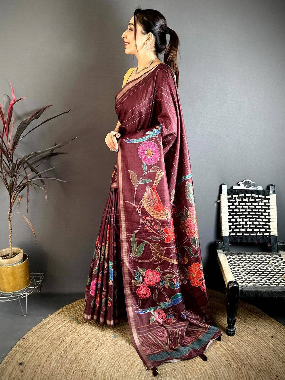 Radiance Tussar Ghicha Katha Art Saree