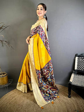 Stylish Bandhej Print Dola Silk Saree