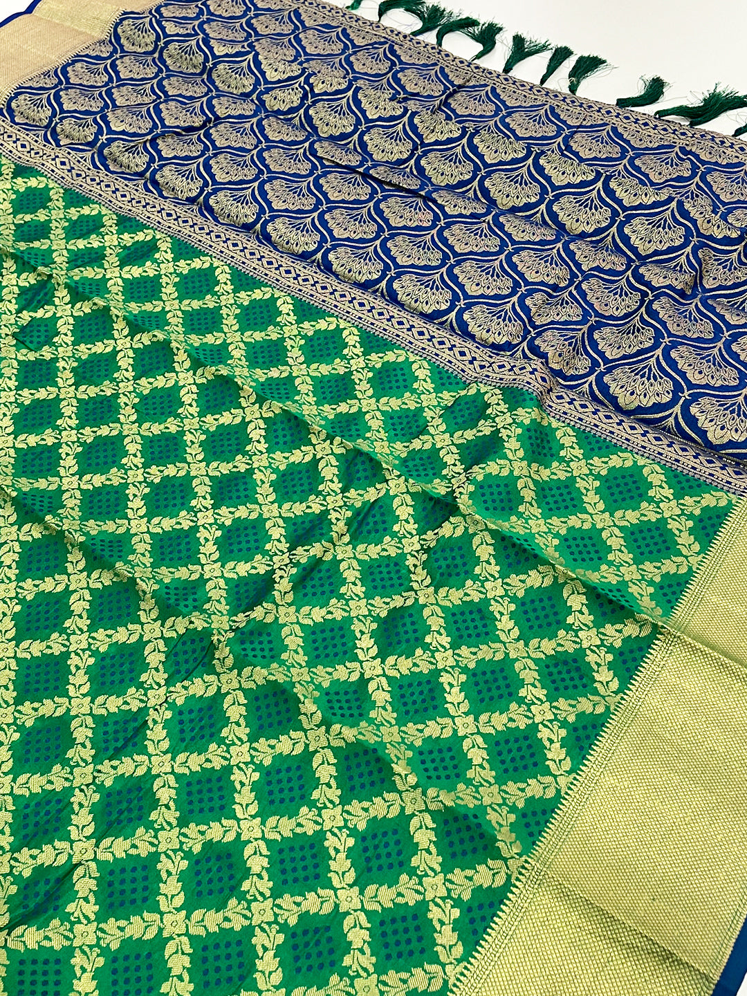 Festive Green Banarasi Patola Zari Saree