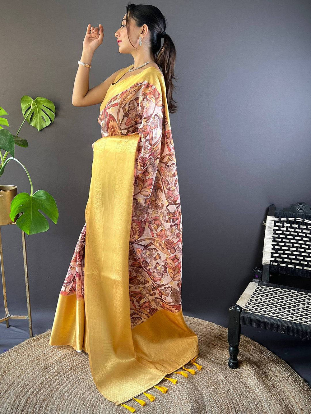 Golden Bloom Kota Doriya Saree