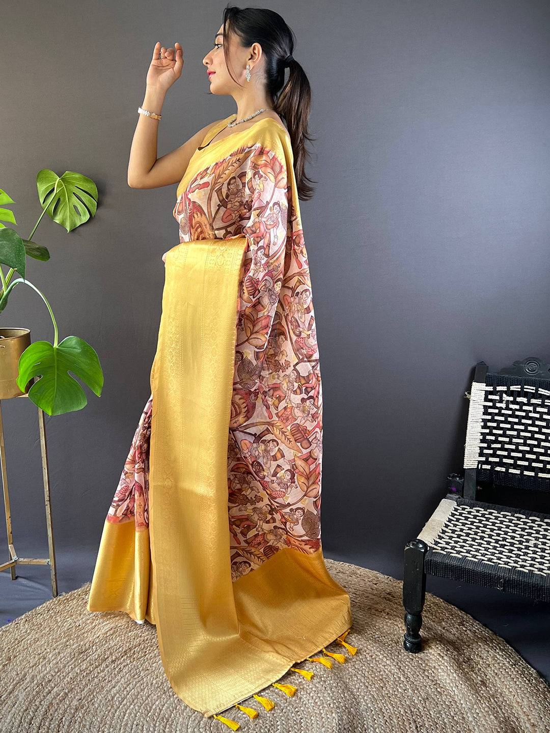 Golden Bloom Kota Doriya Saree