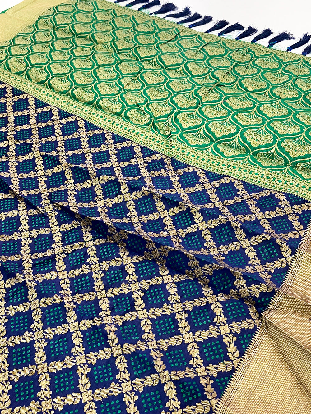 Regal Navy Blue Banarasi Patola Zari Saree