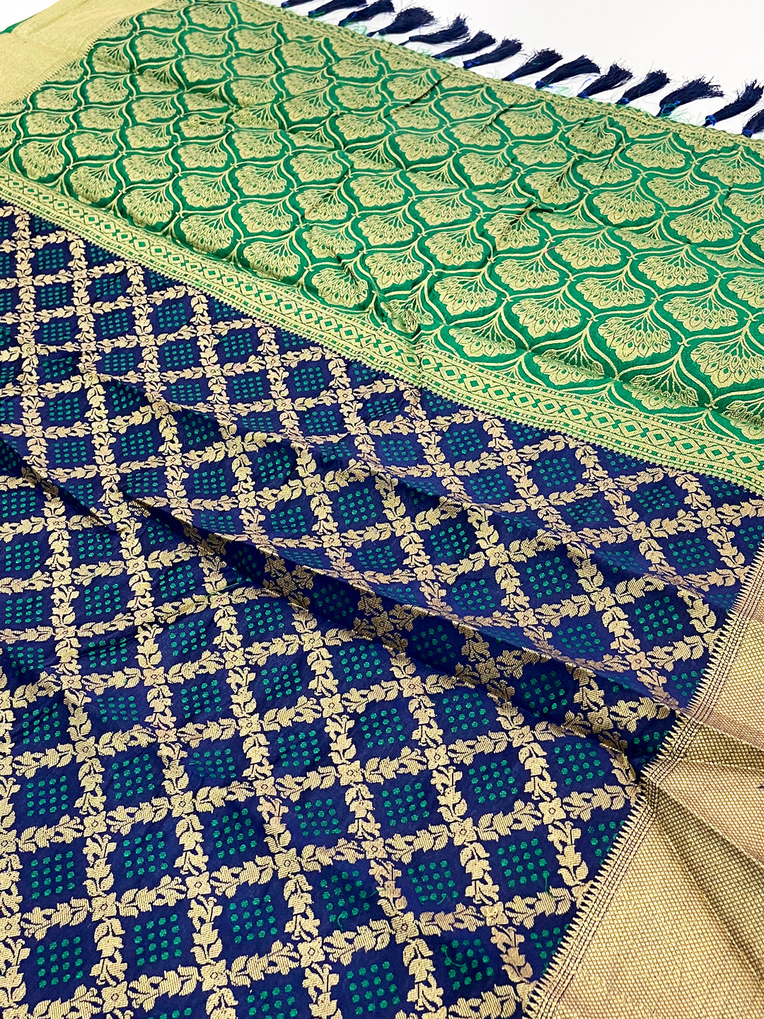 Regal Navy Blue Banarasi Patola Zari Saree