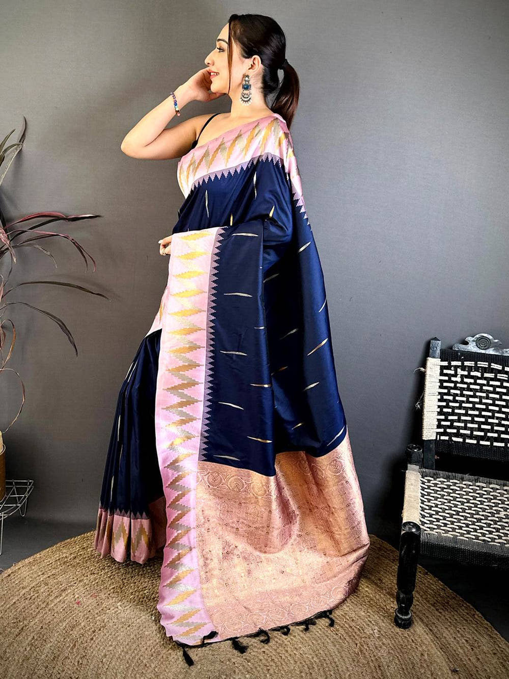 Regal Soft Silk Temple Border Saree