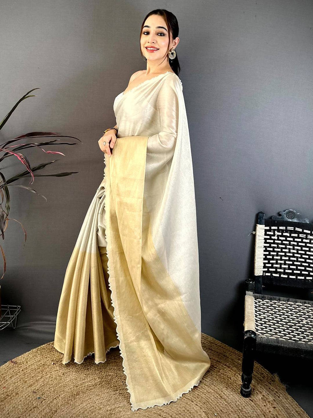 Stylish Soft Chiffon Stone Work Saree