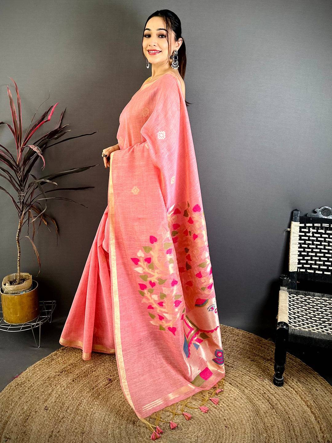 Royal Khadi Mul Cotton Zari Weave Saree
