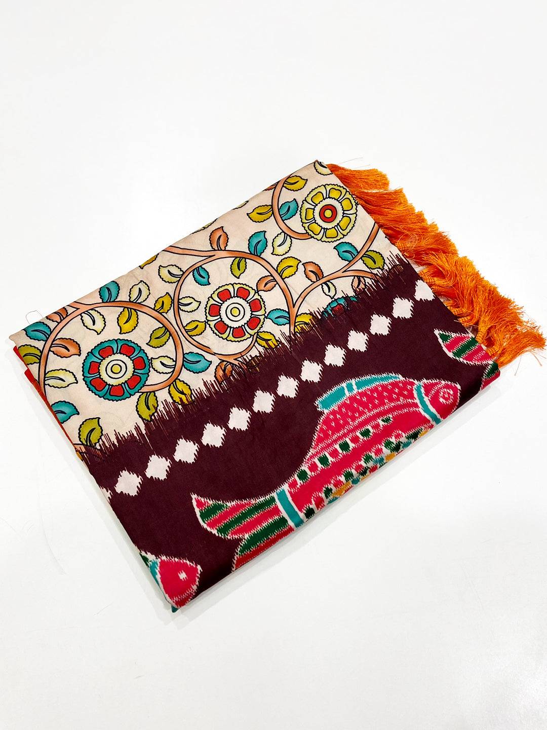 Radiant Cream Floral Banarasi Silk Saree