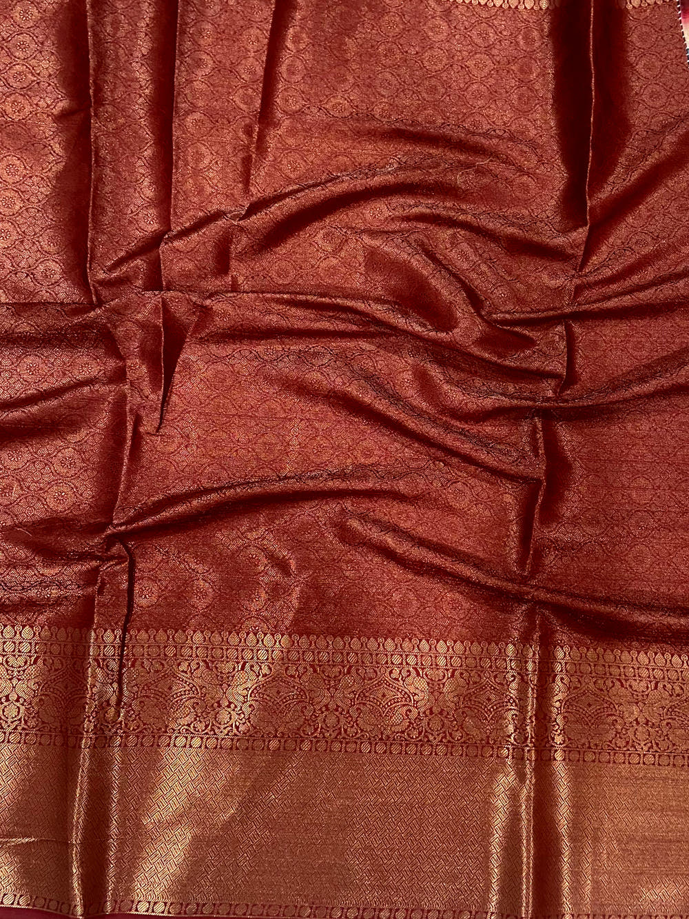  White Floral Kalamkari Kota Doriya Saree 