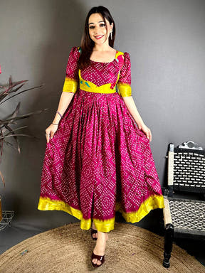 Regal Dola Silk Square Neck Dress