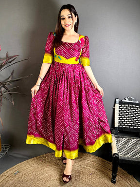 Regal Dola Silk Square Neck Dress
