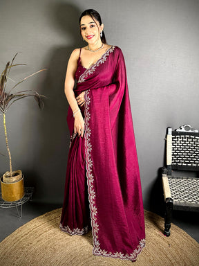 Radiant Diamond Zarkhond Chiffon Silk Saree