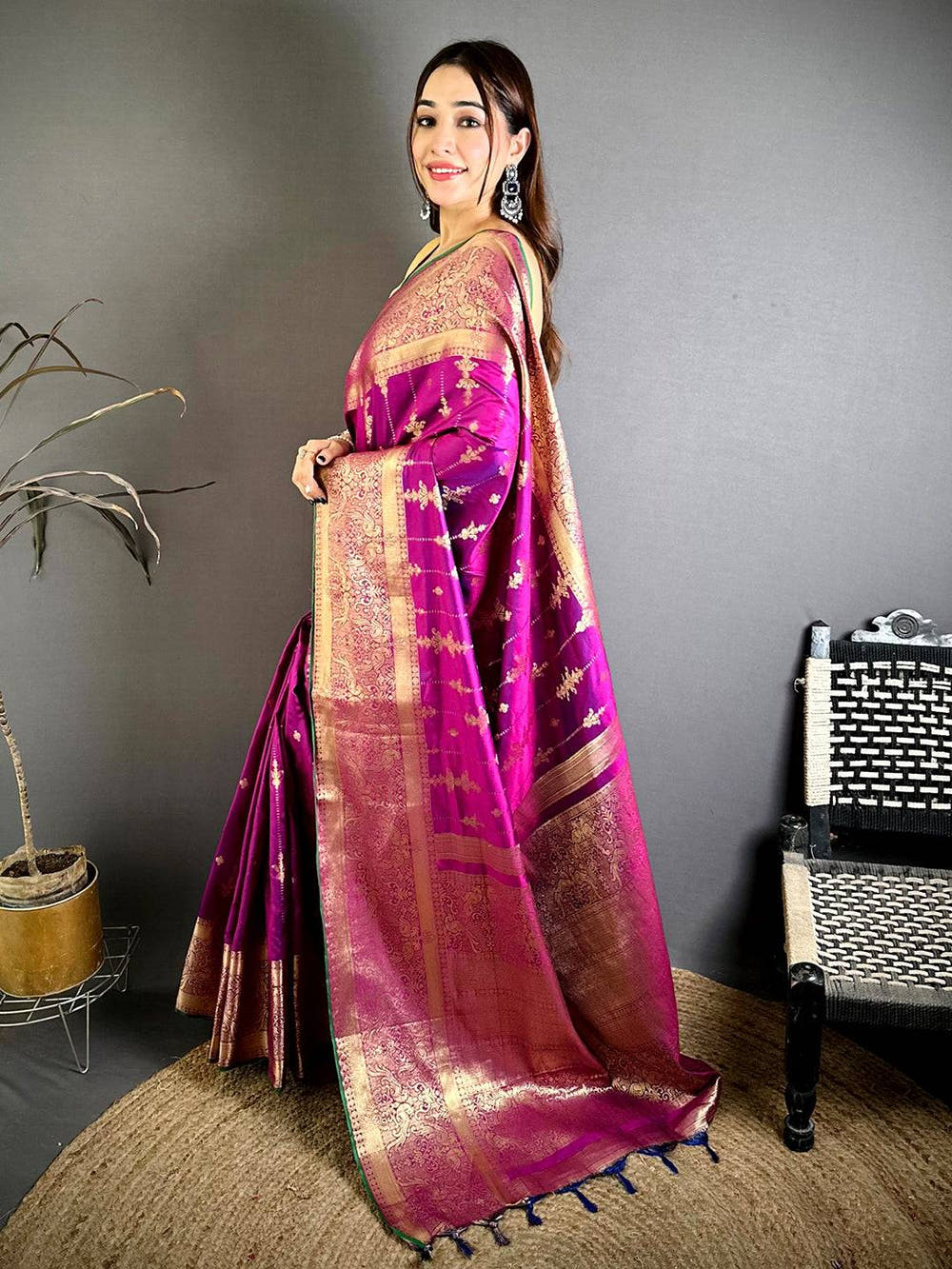 Classic Banarasi Katan Big Zari Border Saree