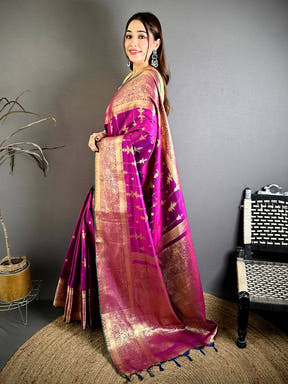 Classic Banarasi Katan Big Zari Border Saree