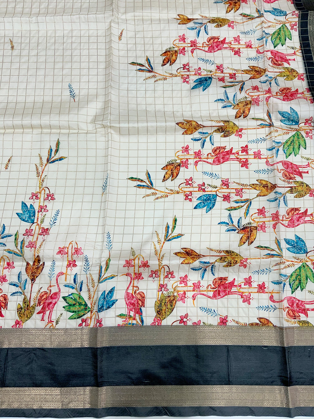 Regal Kalamkari Satin Bentex Gadwal Saree