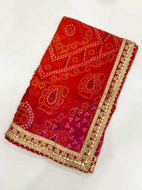 
Graceful Chinnon Chiffon Bandhej Saree
