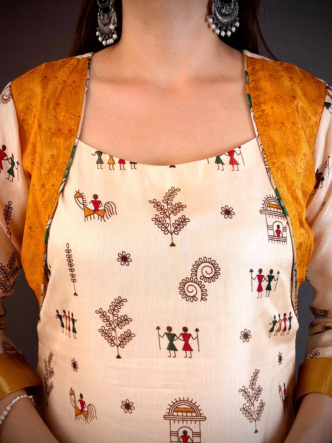 Soft Dola Silk Square Neck Kurti