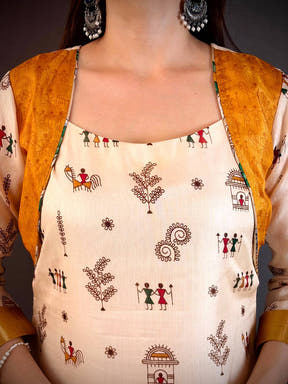 Soft Dola Silk Square Neck Kurti