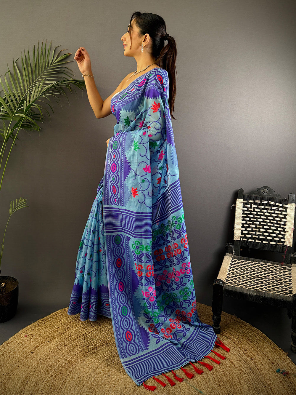 Heritage Dhakai Jamdani Cotton Silk Saree