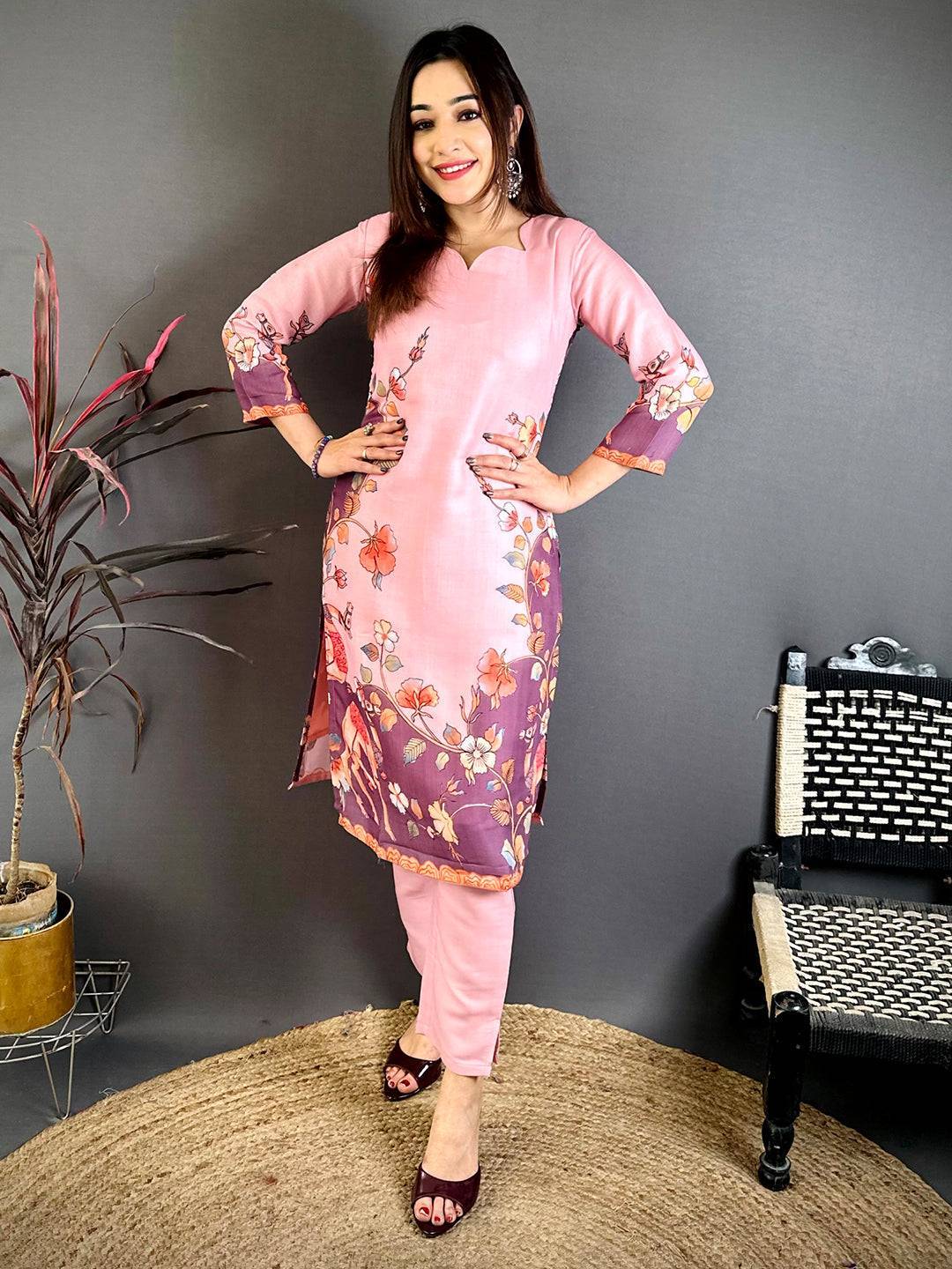 Traditional Kalamkari Print Straight Kurti