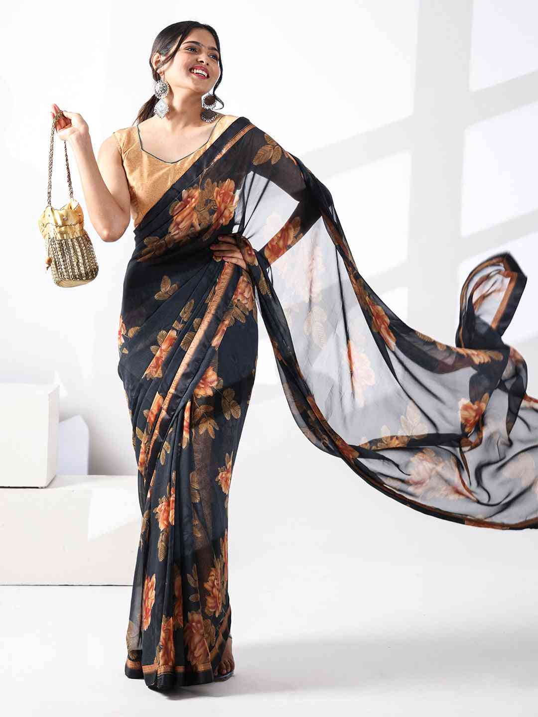  Soft Georgette Multi Colored Saree