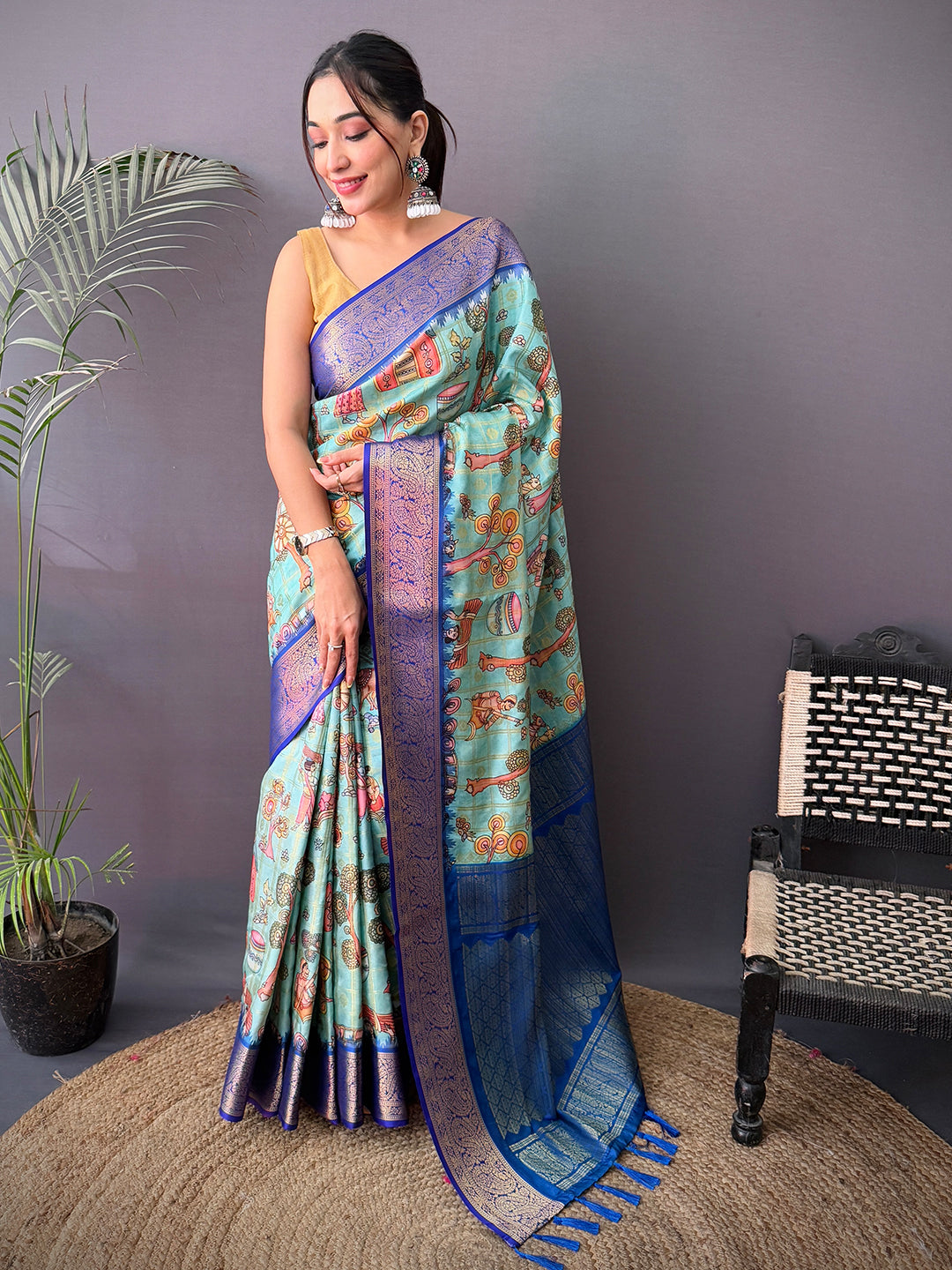 Elegant Banarasi Kovai Rettapet Border Saree