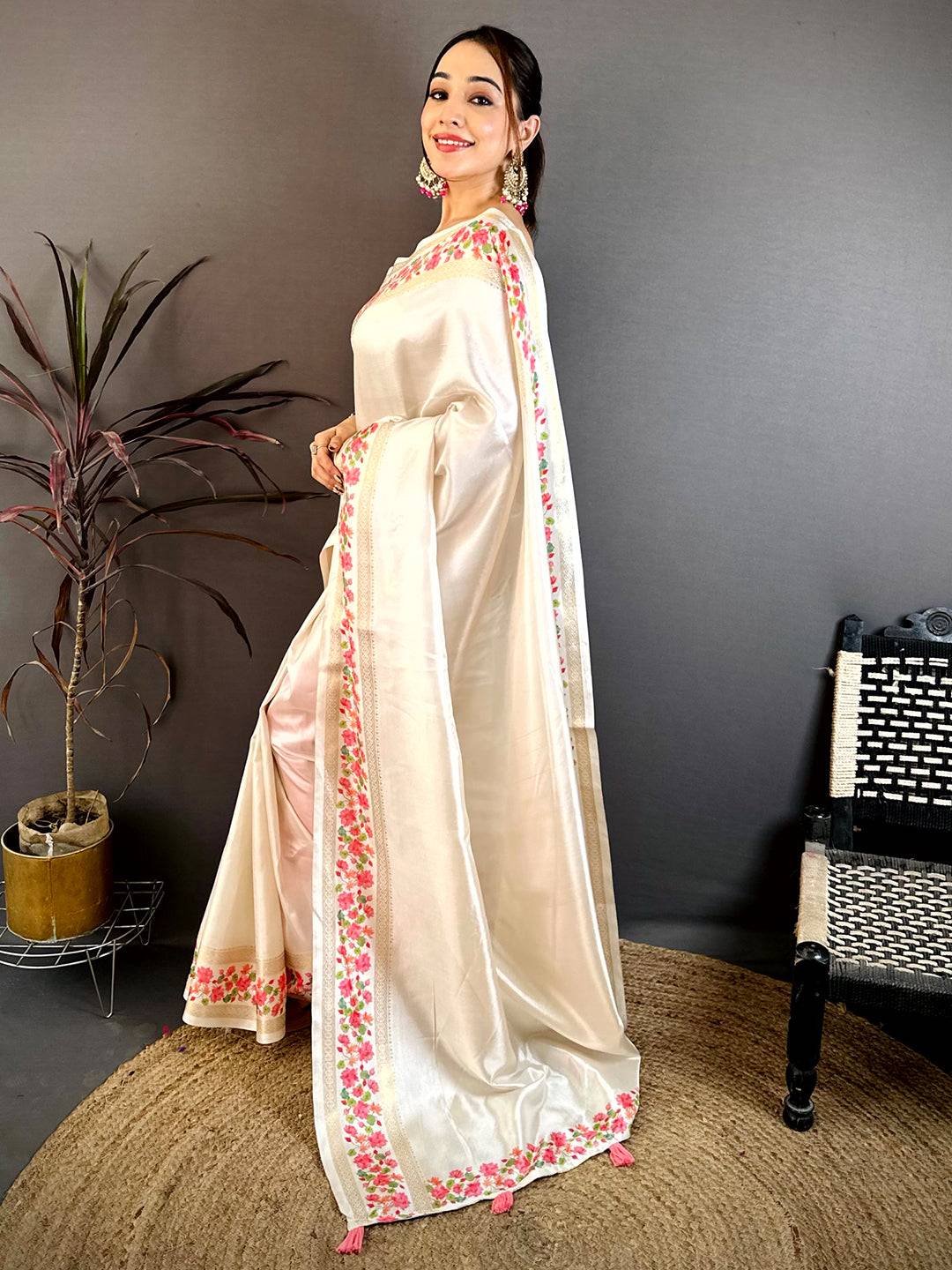 Royal Double Ikkat Ghicha Tussar Saree