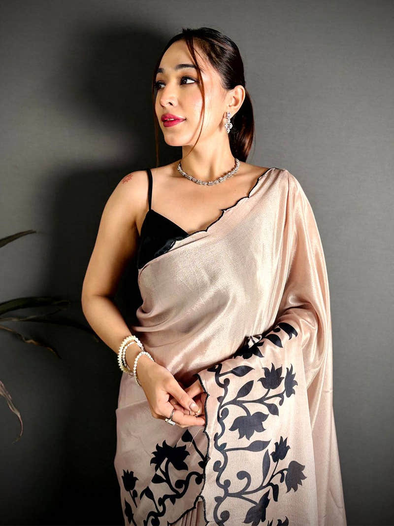 Stylish Soft Chiffon Resham Cutwork Saree