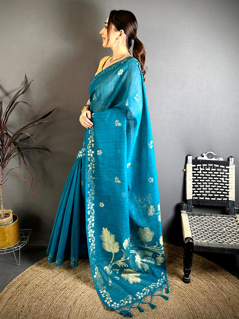 Rama Sona Chandi Khadi Ghicha Saree