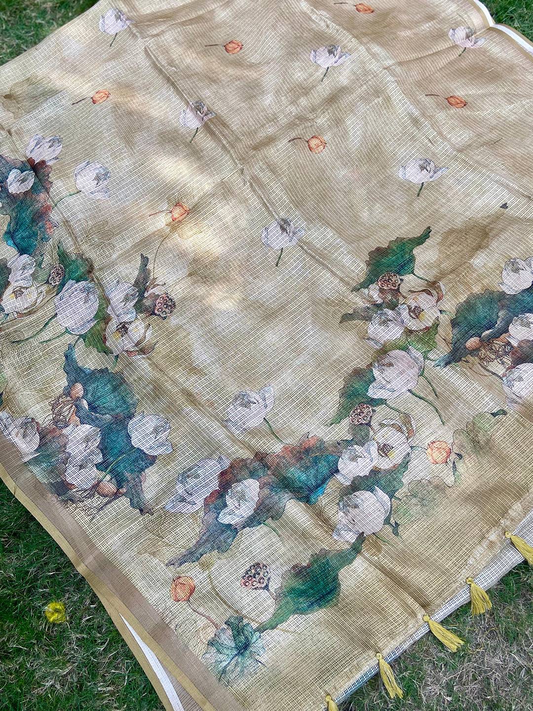 Bollywood Soft Kota Doriya Silk Saree With Flower Print