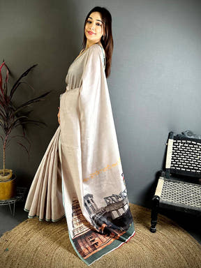 Telangana Heritage Digital Print Saree
