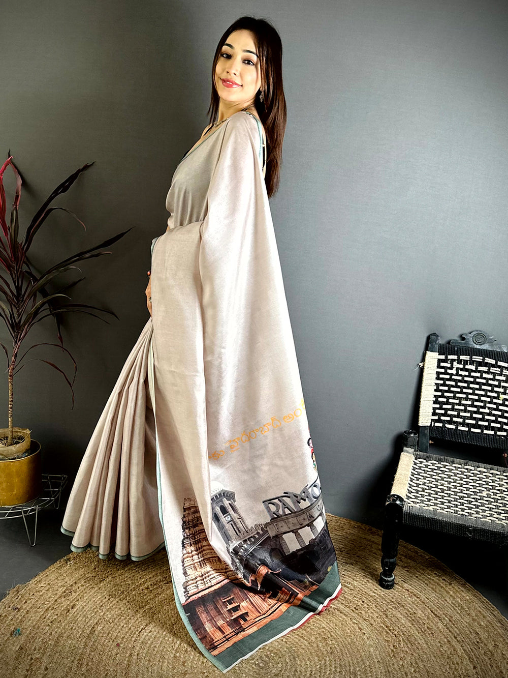 Telangana Heritage Digital Print Saree