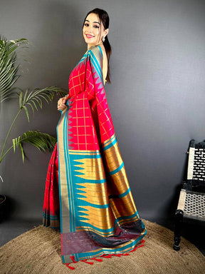 Opulent Dual Tone Gold Zari Saree