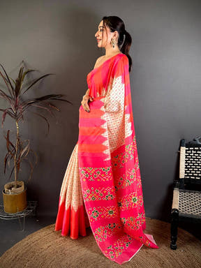 Traditional Ikkat Printed Tussar Saree