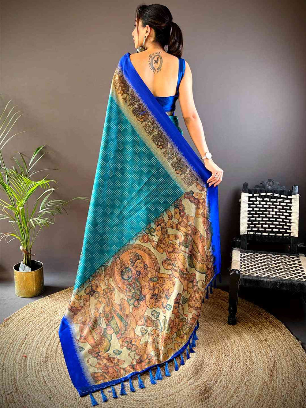 Rama Soft Silk Kalamkari Pallu Saree
