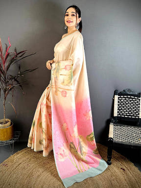 Regal Barbie Tone Lotus Saree