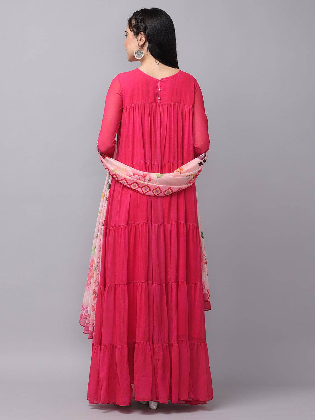 Back view of Majestic Rani Colored Long Dress
