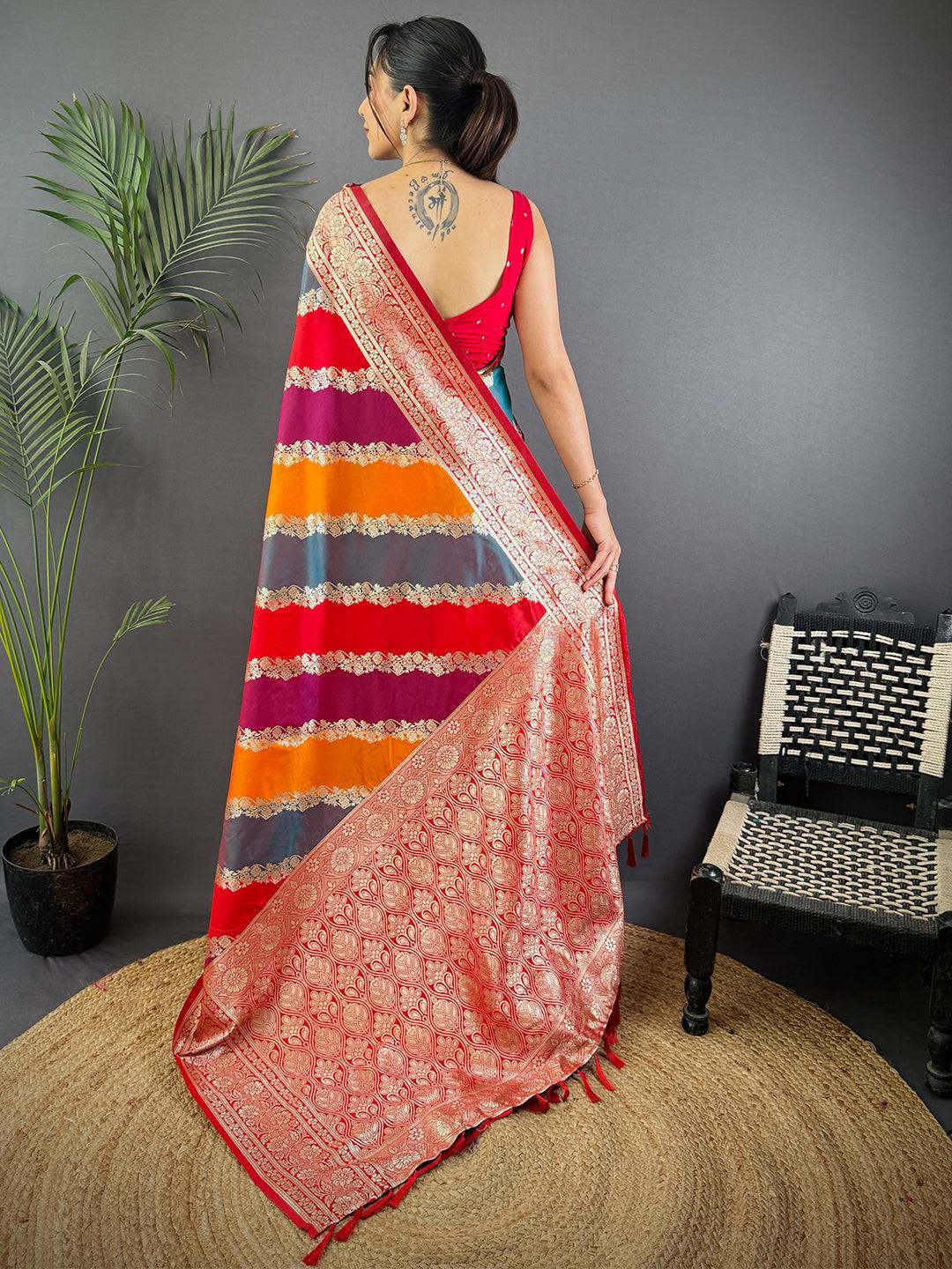 Radiant Banarasi Katan Silk Zari Weaving Saree

