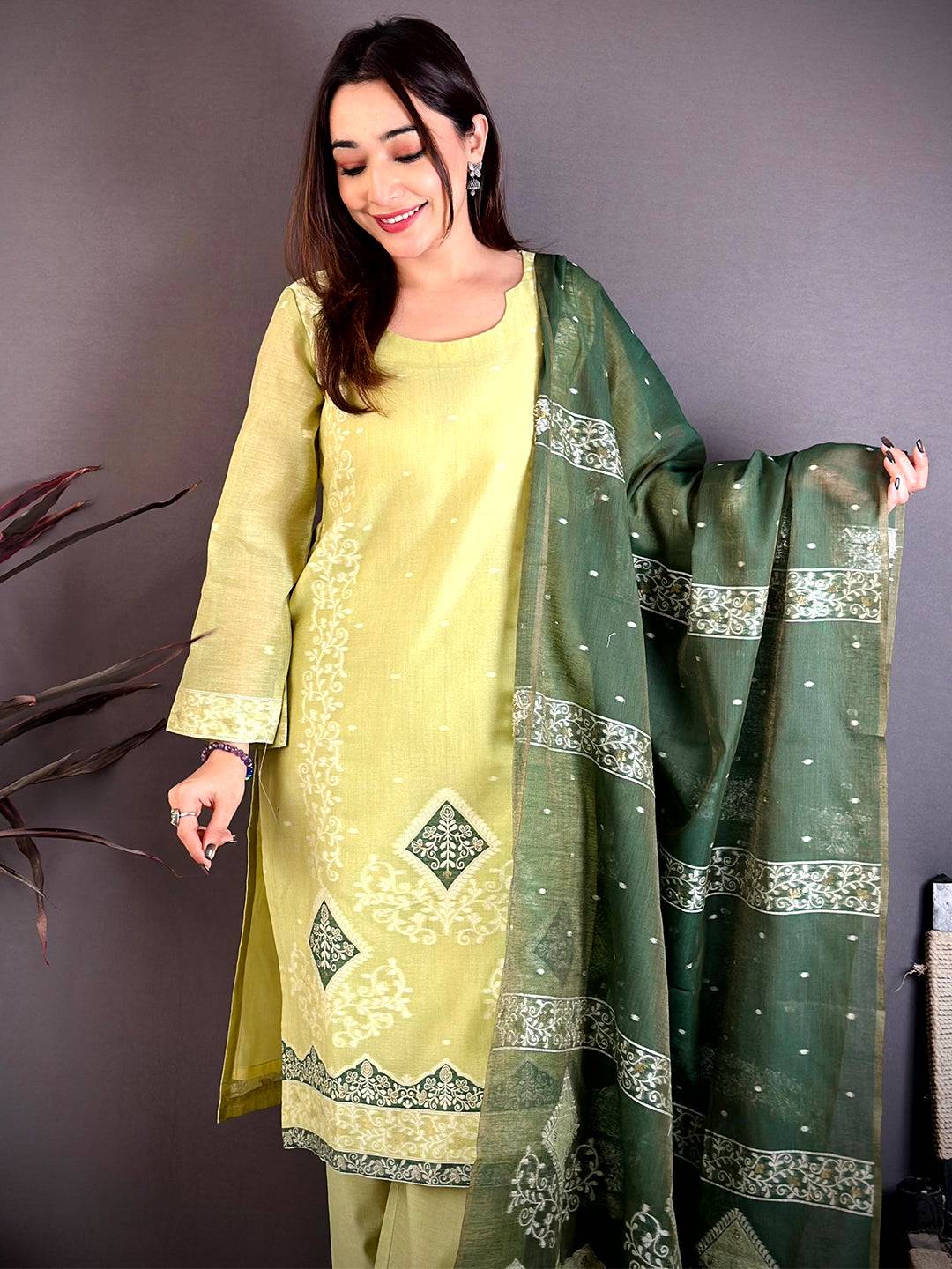 Woven Floral Grace Mul Cotton Dress

