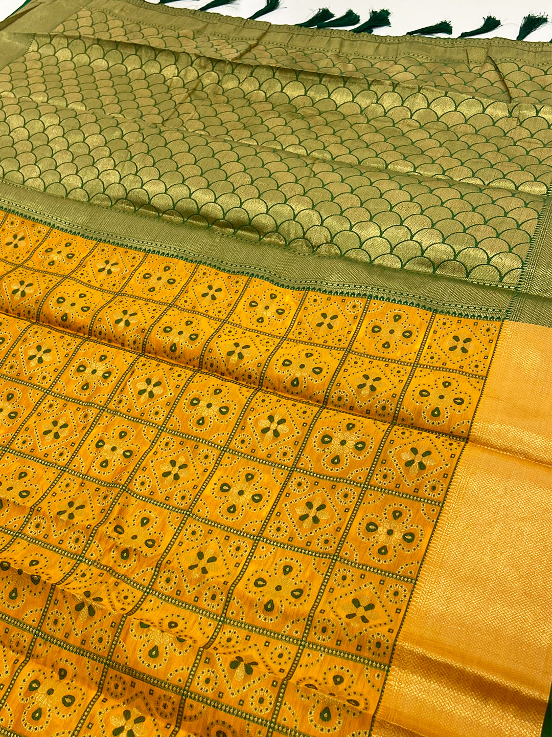Regal Mustard Soft Silk Patola Saree