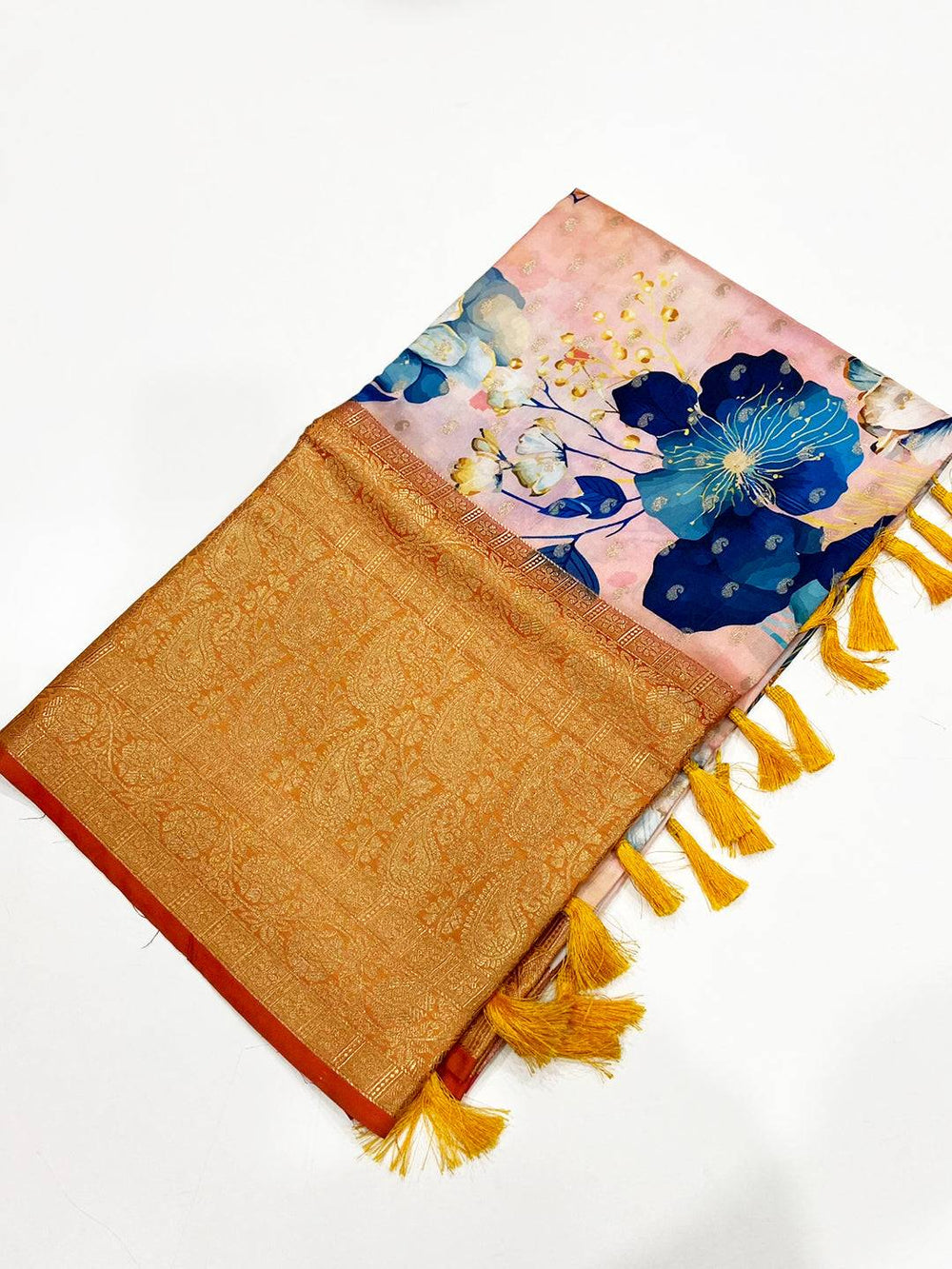 Elegant Banarasi Silk Floral Print Saree