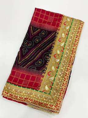 Exquisite Chinnon Chiffon Bandhej Saree