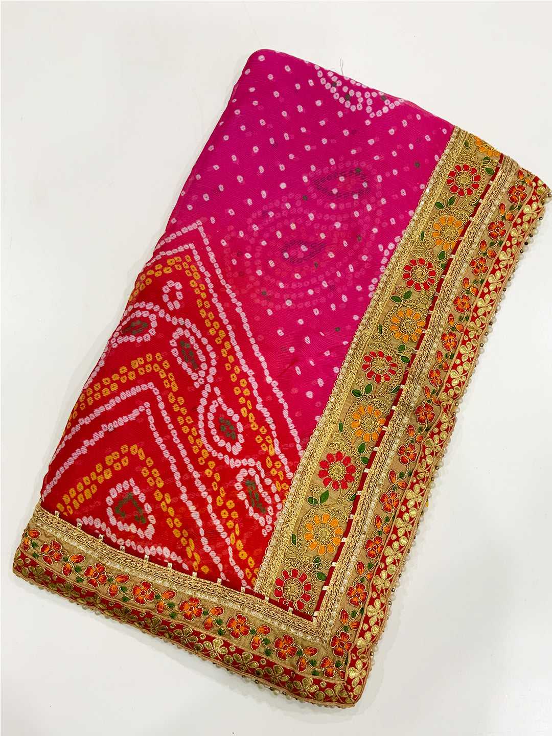 Regal Chinnon Bandhani Print Saree