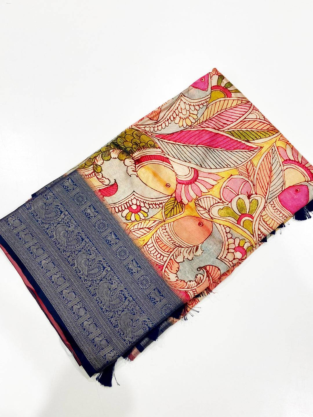 Multi Radiant Banarasi Silk Kalamkari Saree


