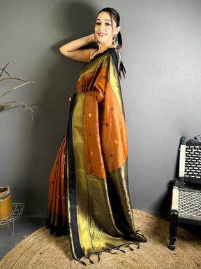 Radiant Katan Silk Zari Woven Design Saree