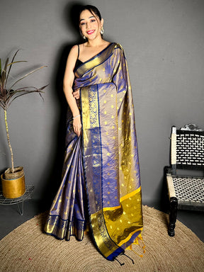 Regal Self Gold Zari Chex Chitpallu Saree