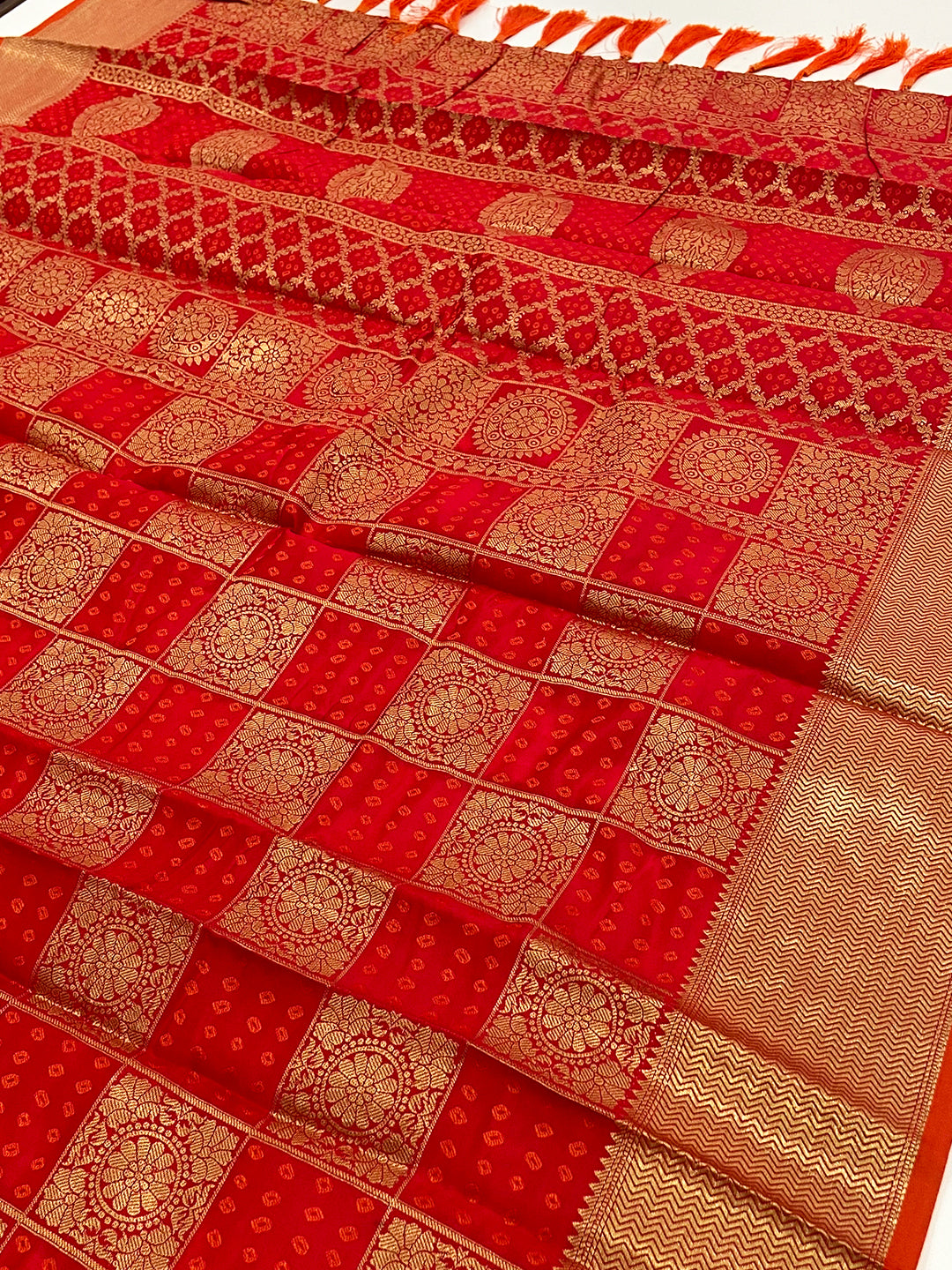 Red Banarasi Square Patola Saree
