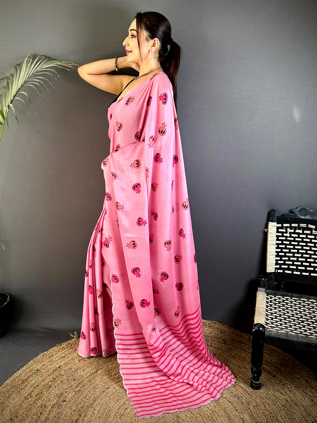 Majestic Swarovski Chinnon Floral Saree