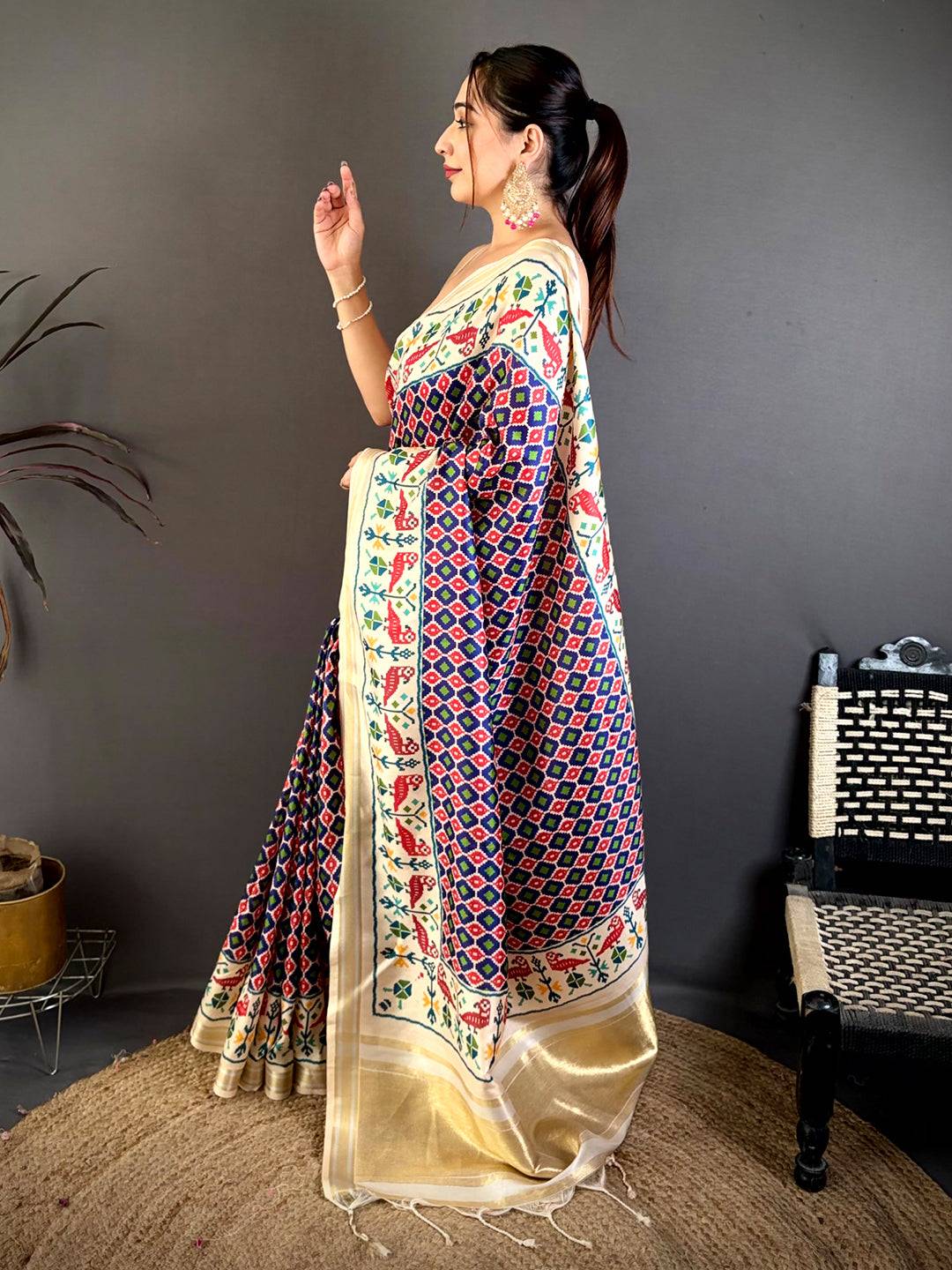 Radiant Ikkat Soft Kanchi Silk Saree