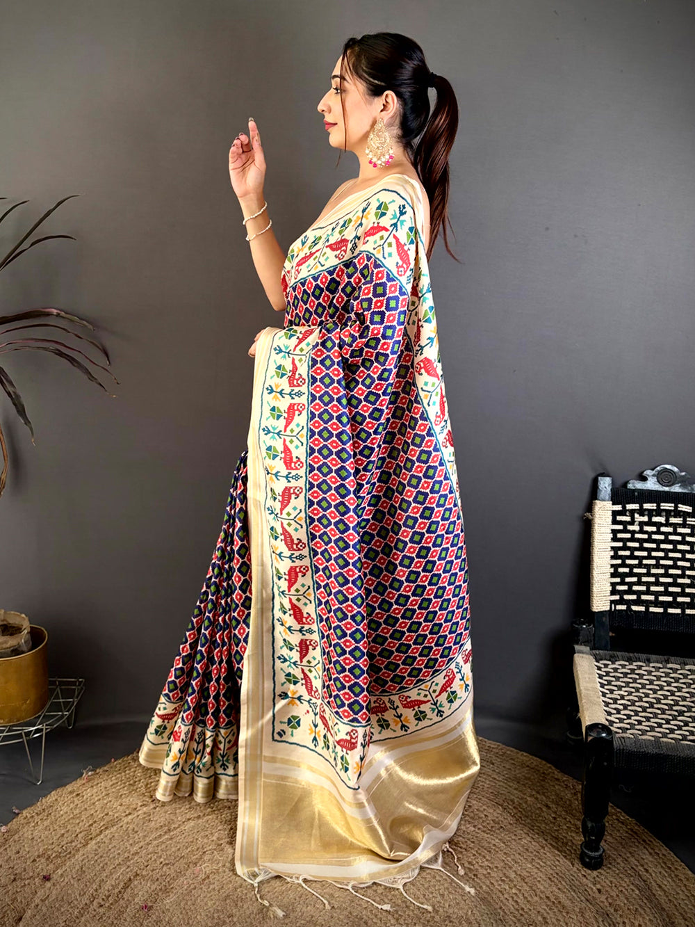 Radiant Ikkat Soft Kanchi Silk Saree