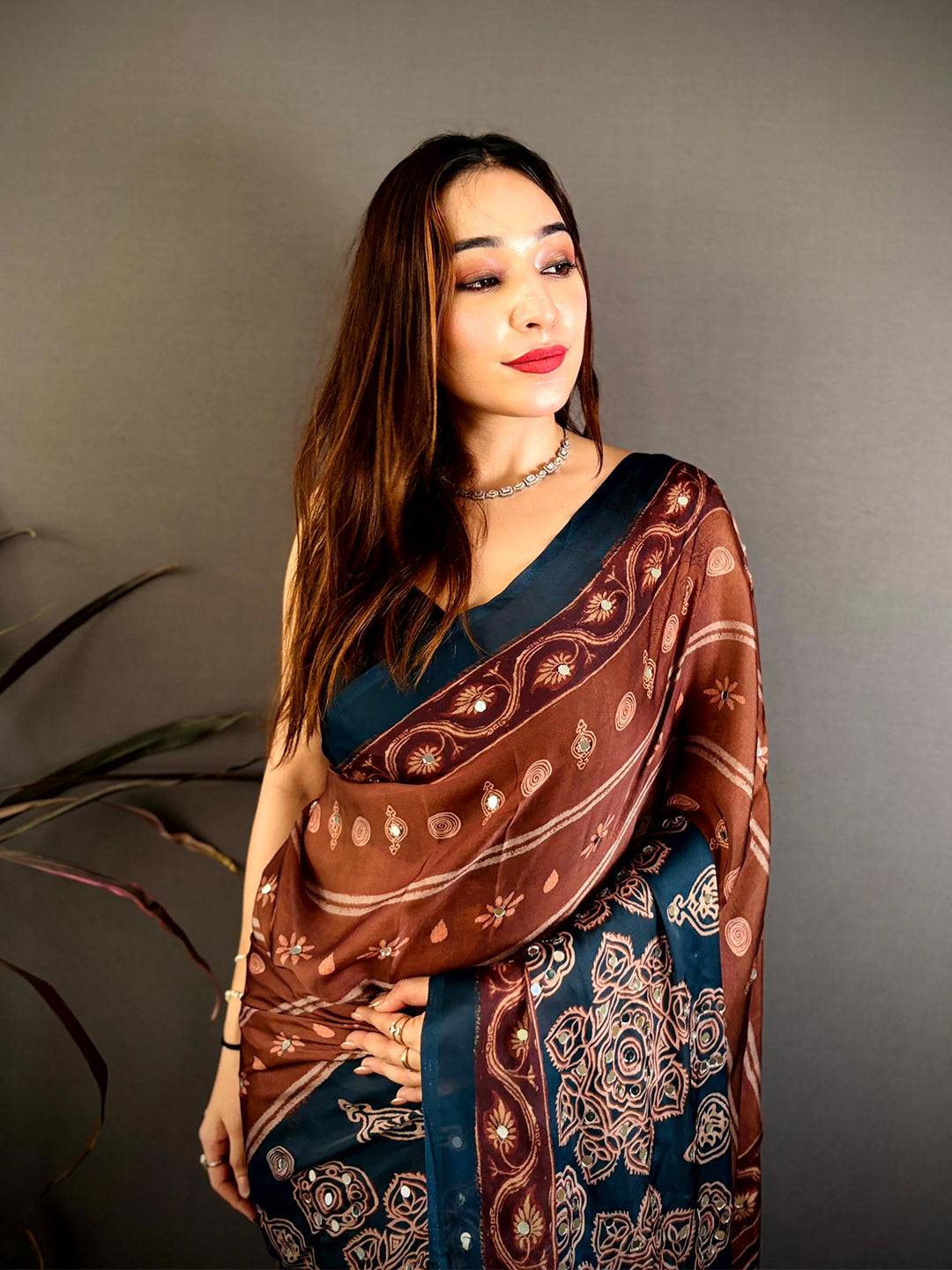 Mustard Soft Georgette Printed Saree